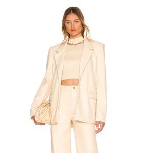 WeWoreWhat - VEGAN LEATHER BLAZER - Ivory - L